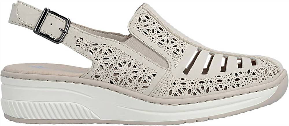 NEW RIEKER women's sling back wedge heel shoes in beige